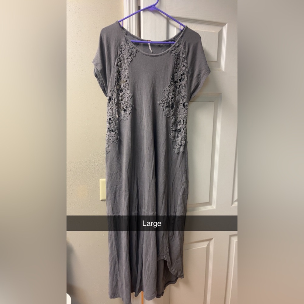 Free People Charcoal Lace Midi Dress